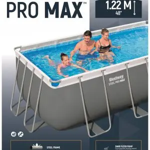 אזל בריכת אולטרה מלבנית 412X201X122 משאבת פילטר דגם 2025 מקט 56456  כולל סולם - מק"ט 56456 יבואן רשמי בסטוואי