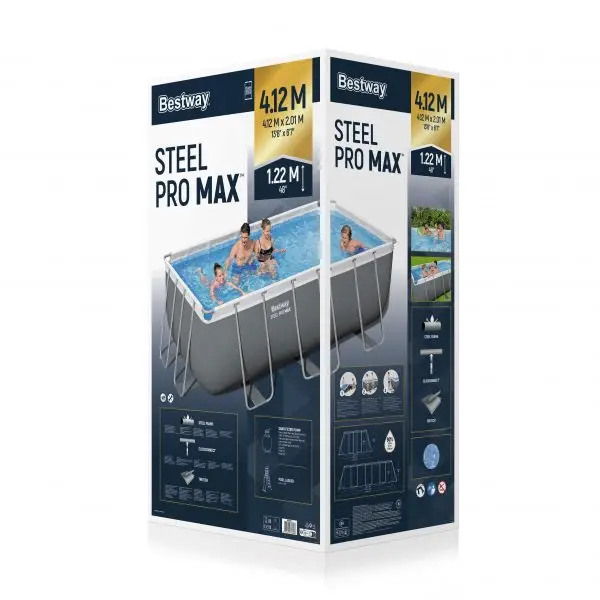 אזל בריכה אולטרה מלבנית 412X201X122 דגם 2025 כולל משאבת חול 950 וסולם מקט 56457  יבואן רשמי בסטוואי