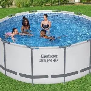 בריכה עגולה מקס אולטרה קוטר 3.66 מטר  גובה 1.22 מטר דגם 2025 כולל משאבת פילטר 530 +סולם+כיסוי מק"ט 56420 יבואן רשמי בסט וואי