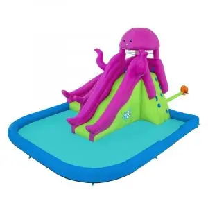 פארק מים מתנפח גדול דגם חדש 2026 OCTOSPLASH - תמנון כולל קיר טיפוס ,2 מגלשות ,בריכת שכשוך מק"ט 5342R