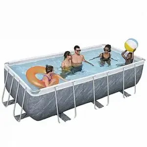 בריכה מלבנית דגם CHEVRON 2026 במידות 4.04X2.01 גובה 1.22 מ' מק"ט 56722 כולל: משאבת פילטר 530 וסולם יבואן רשמי BESTWAY